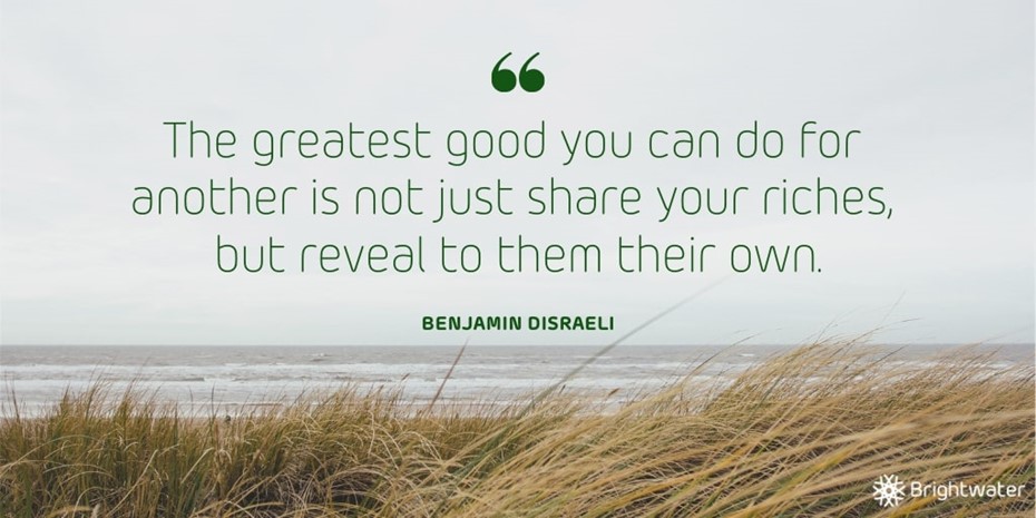 Benjamin Disraeli quote with ocean in background